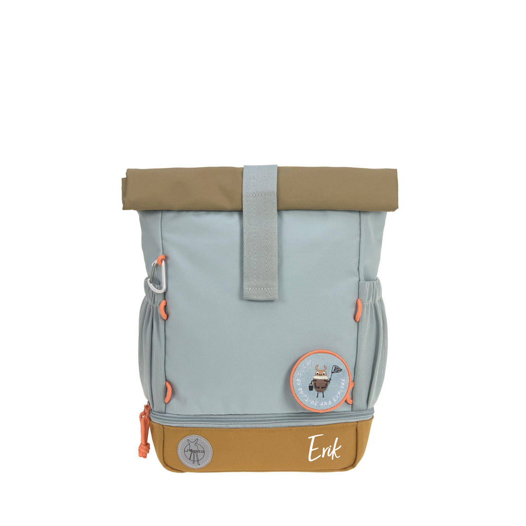 Lässig Mini Rolltop Rucksack Hellblau, optional mit Namen personalisierbar