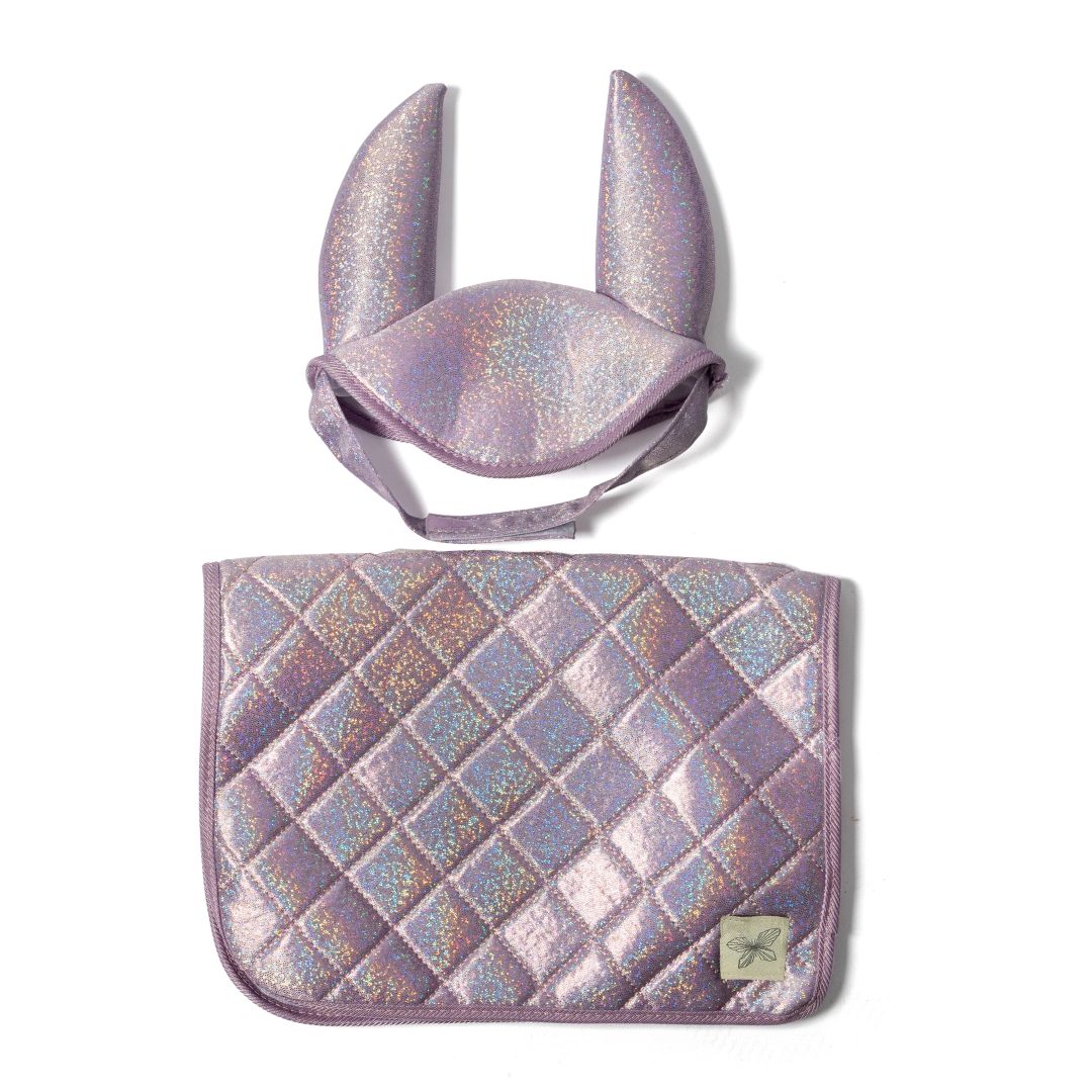 byAstrup Hobby Horse Sattelpad und Haube Lila mit Glitzer