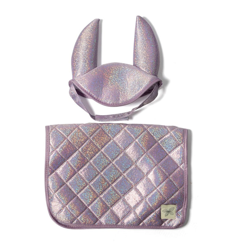 byAstrup Hobby Horse Sattelpad und Haube Lila mit Glitzer