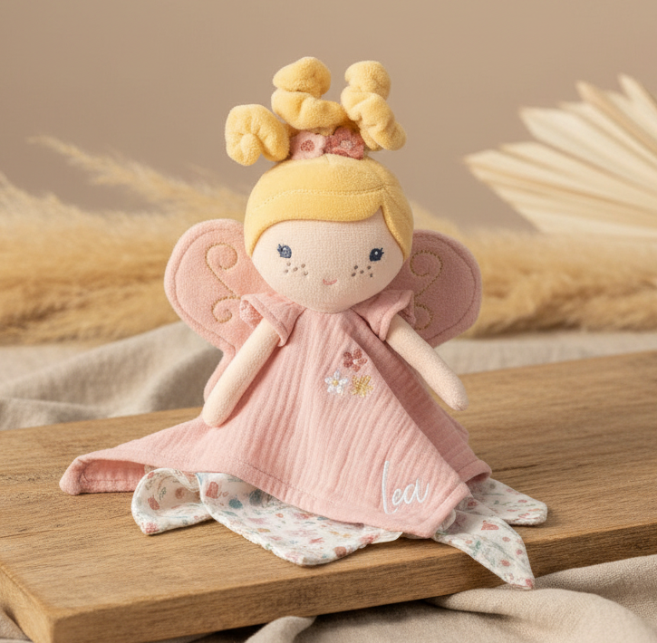 Fairy Mila Schnuffeltuch in Rosa – 35 × 35 cm, ab Geburt