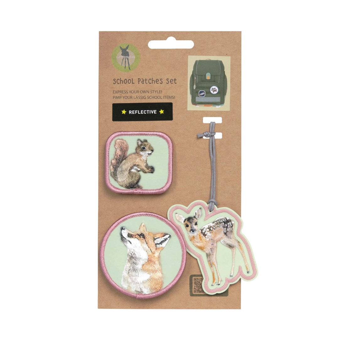 Lässig Schulranzen-Patches & Anhänger Wald 3-teilig