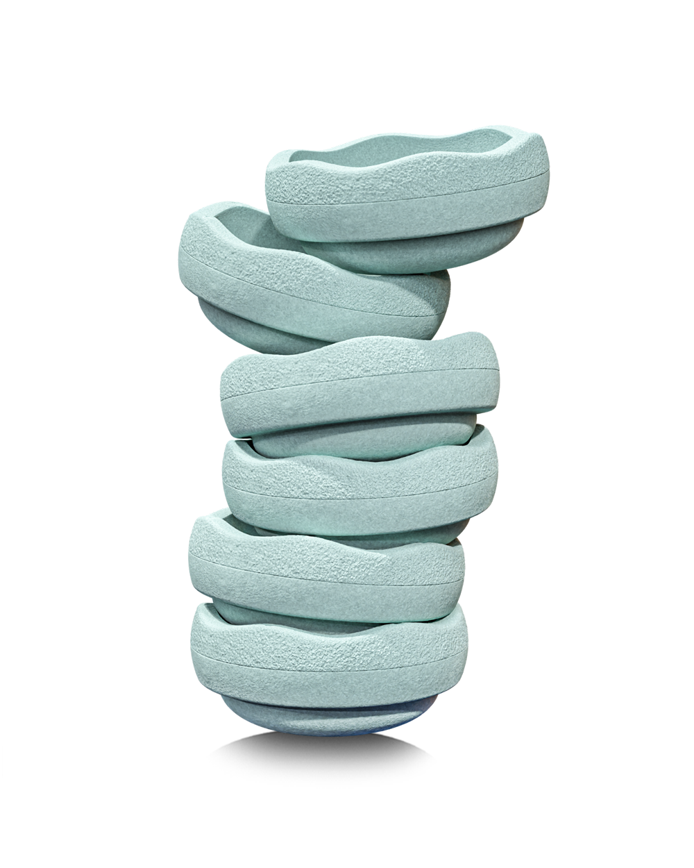 Stapelstein Original Ocean 6er-Set – sechs robuste Bewegungssteine in Ocean aus recyceltem EPP zum Stapeln, Balancieren und Spielen