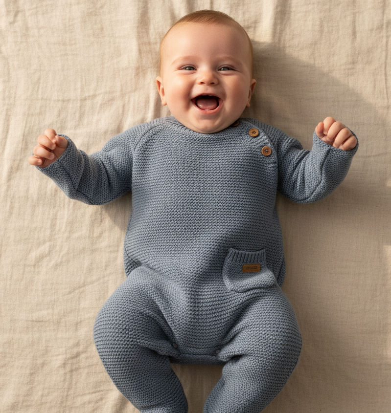 Little Dutch Strick-Strampler Sailors Bay Blue Größe 86