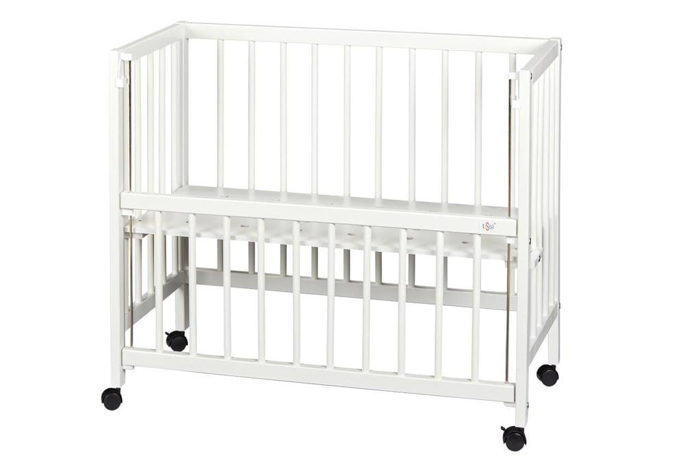 tiSsi SOPHIE Beistellbett Weiß 40 × 90 cm mit Verschlussgitter