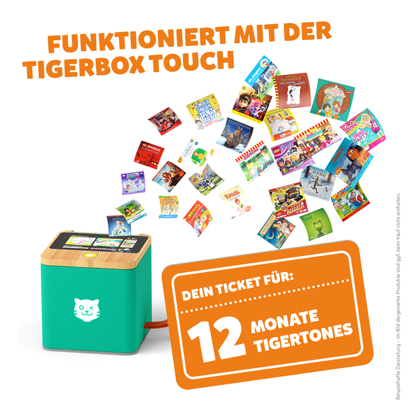Tigertones Family Tigerticket 12 Monate – Prepaid-Zugang zu Hörspielen, Hörbüchern und Kinderliedern für bis zu 5 Profile