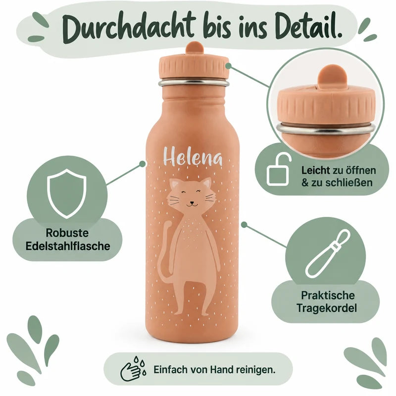 Trixie kinderdrinkfles Mevrouw Poes 500 ml – personaliseerbaar