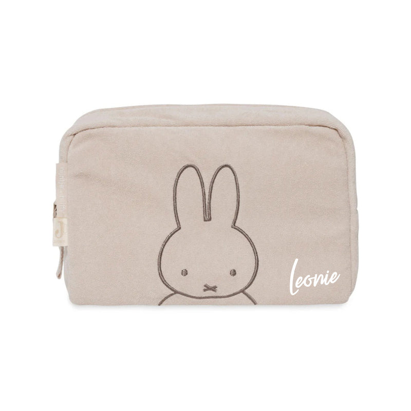 Jollein Miffy Kosmetiktasche Frottee Nougat, personalisierbar