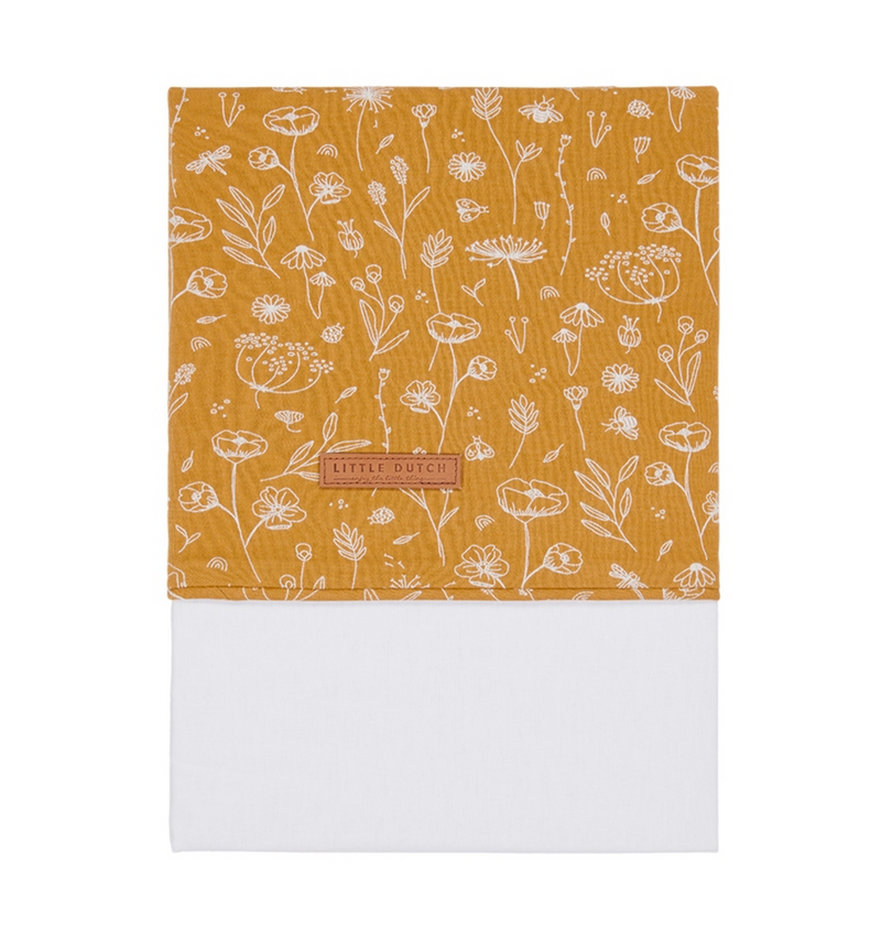 Little Dutch Kinderbettlaken Wild Flowers Ochre, 110 × 140 cm