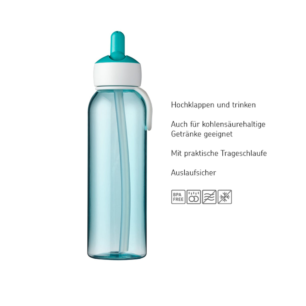 Drinkfles Flip-up turkoois 500 ml | Mepal