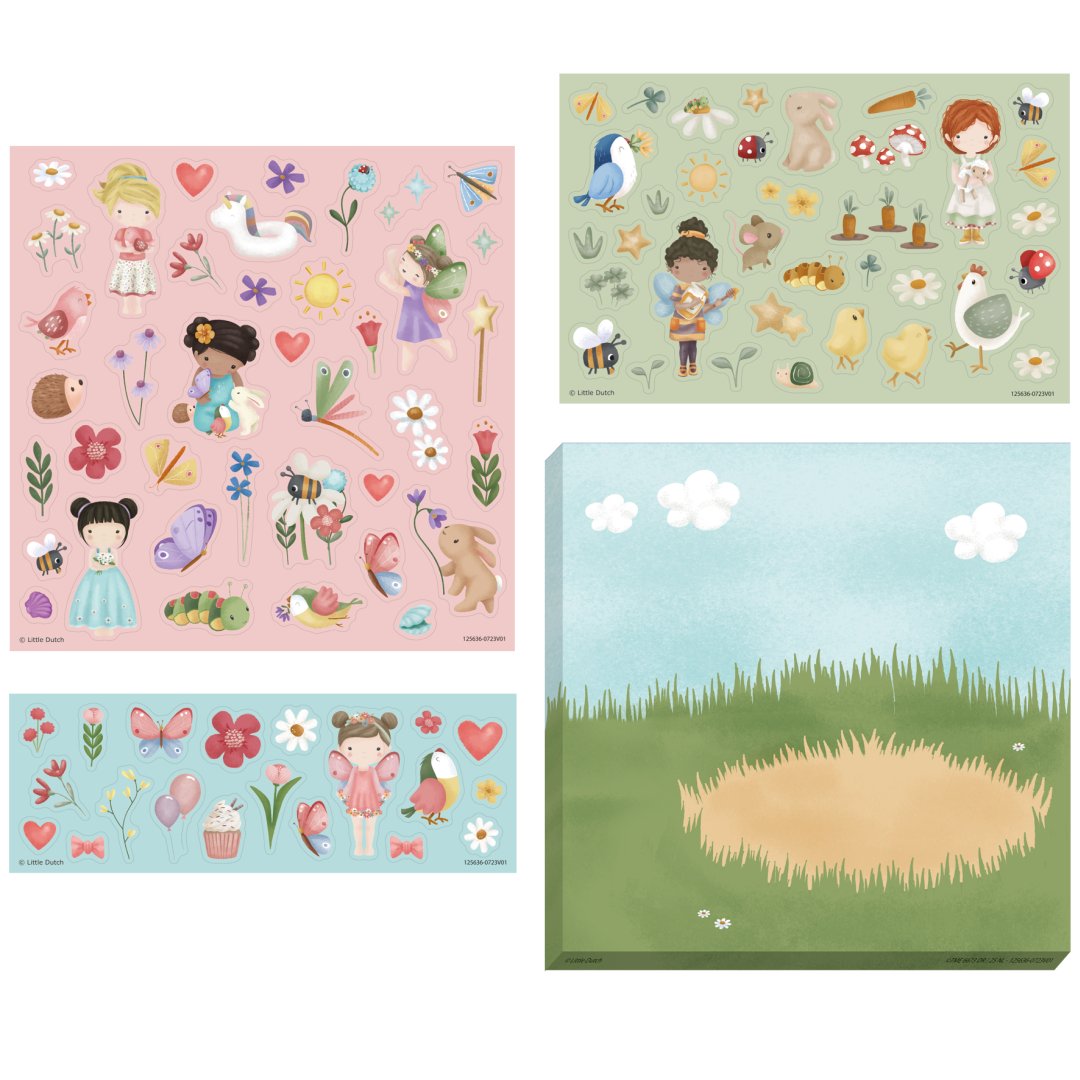 Stickerset Rosa & Friends mit drei bunten Stickerbögen für Kinder ab 3 Jahren