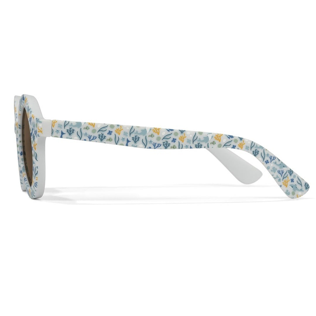 Runde Ocean Dreams Blue Kindersonnenbrille aus Kunststoff mit UV400