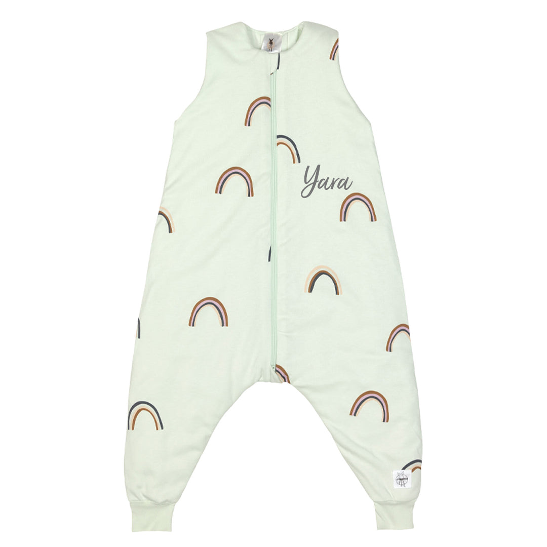 Lässig Schlafoverall Rainbow Mint in Größe 98/104 mit 2,5 TOG