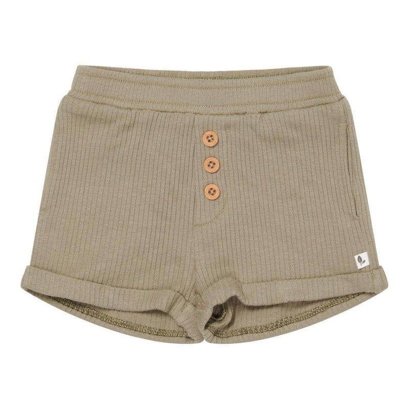 Baby-short olijf maat 80 van biologisch katoen | Little Dutch