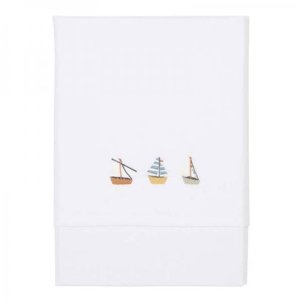 Wiegdeken Sailors Bay geborduurd 70×100 cm | Little Dutch