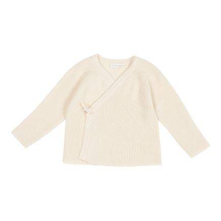 Little Dutch Wickelstrickjacke Pure Soft White mit Bindebändern