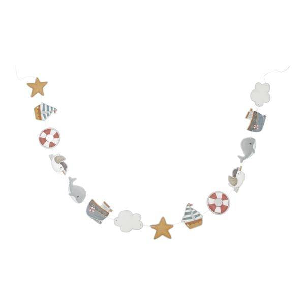 Sailors Bay Girlande mit maritimen Motiven – ca. 200 cm lange Kinderzimmer-Dekoration