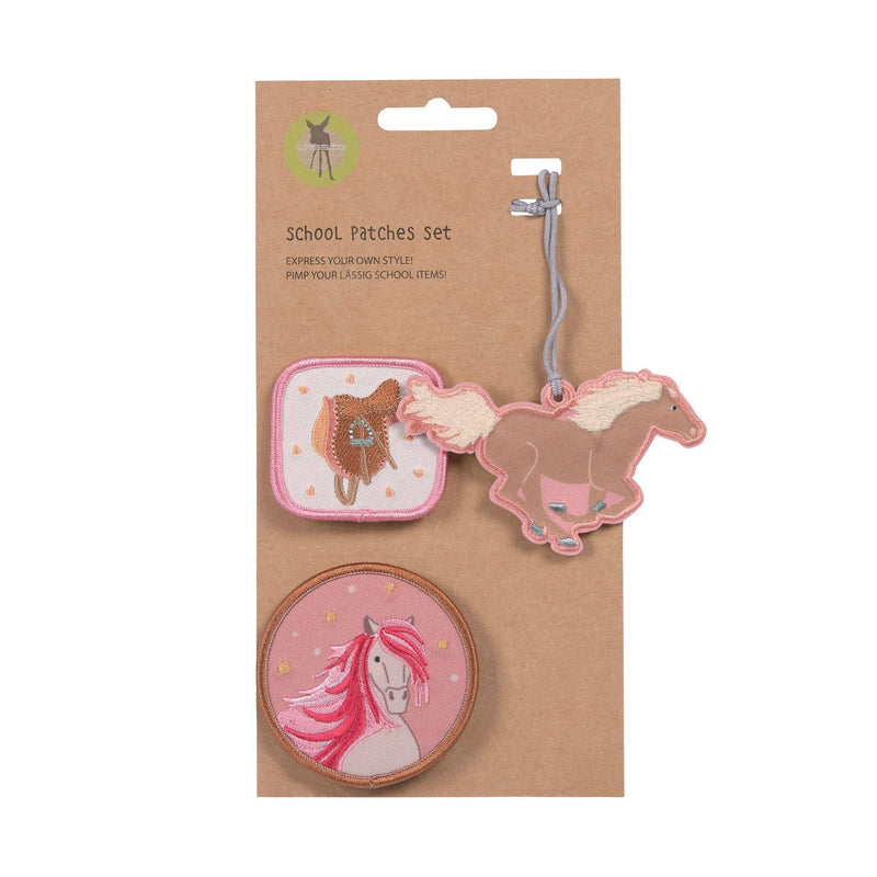 Lässig Schulranzen-Patches Pferde mit zwei Patches und Anhänger