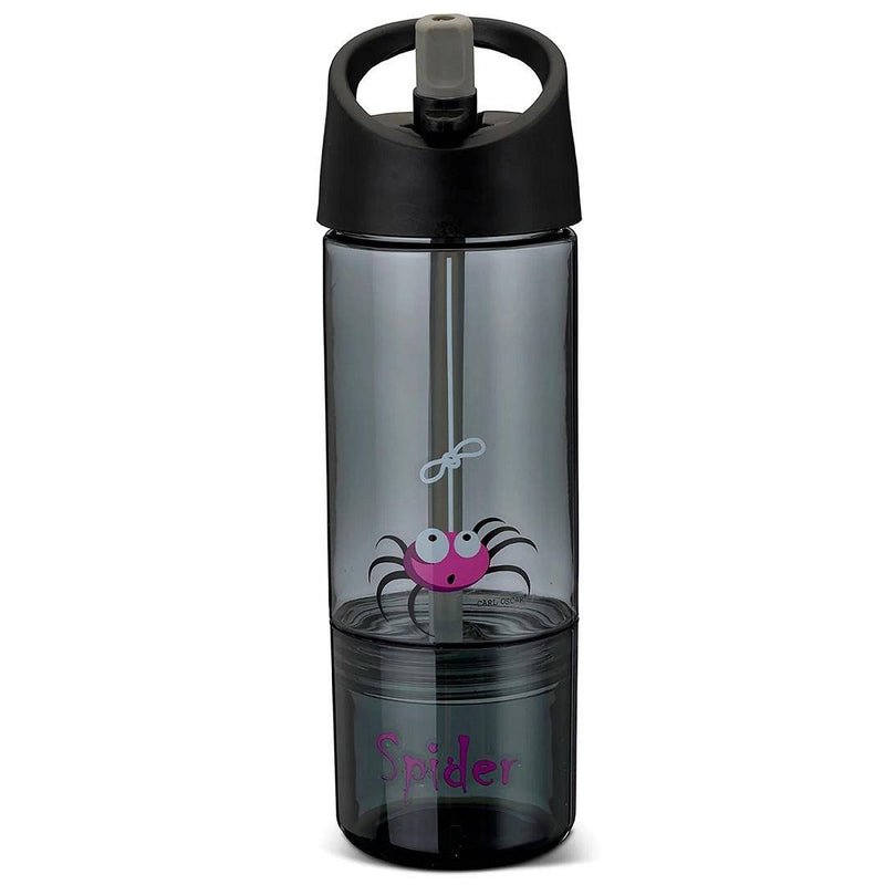 Carl Oscar 2-in-1 Trinkflasche Grau mit 300 ml und 150 ml Behälter