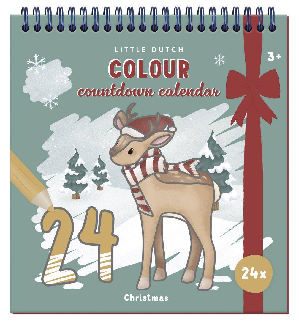 Little Dutch Mal-Adventskalender mit 24 weihnachtlichen Ausmalbildern für Kinder ab 3 Jahren