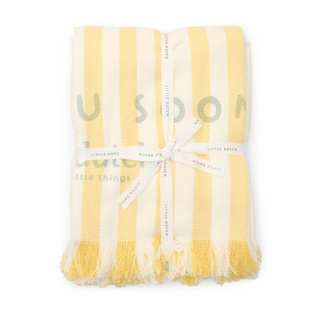 Little Dutch Badetuch Beach Sunny Yellow 60 × 120 cm – Produktansicht