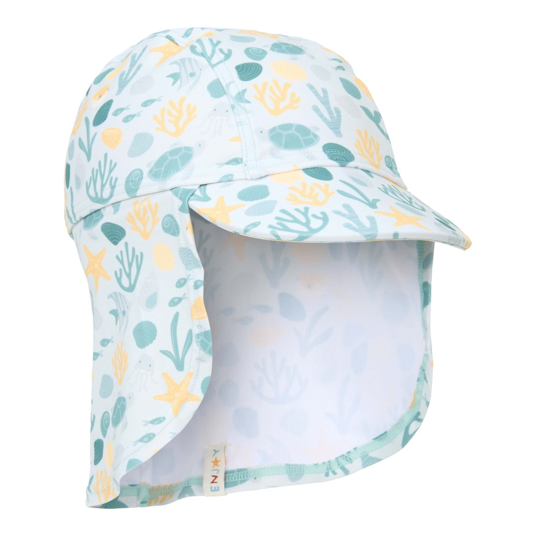 Little Dutch Sonnenkappe Seashells mit Schirm und Nackenschutz