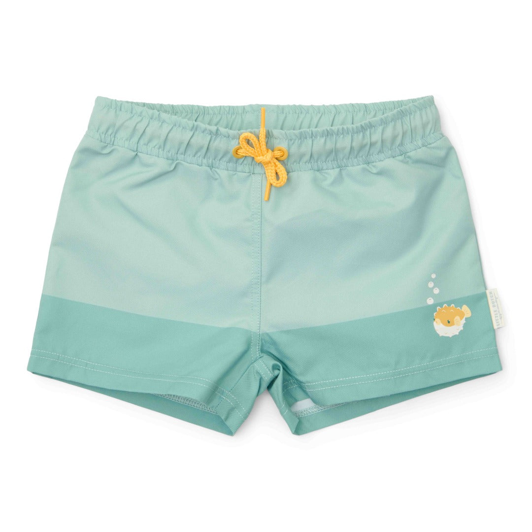 Little Dutch Badehose Seashells Surf Blue