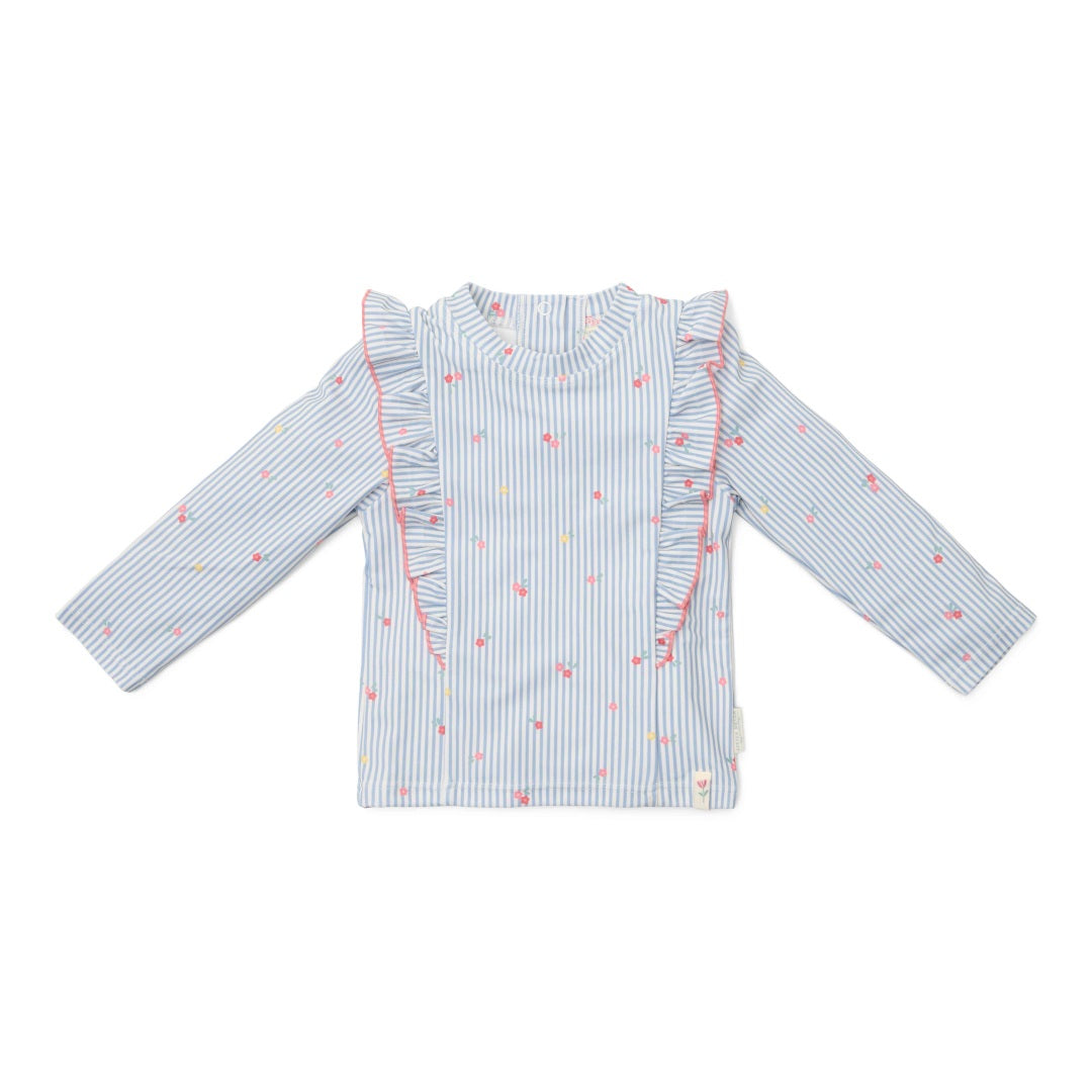 Little Dutch Maglietta da nuoto a maniche lunghe Sunny Flowers Blue