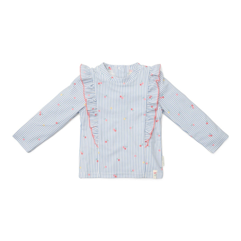 Little Dutch Long-sleeved Swim Shirt Sunny Flowers Blue