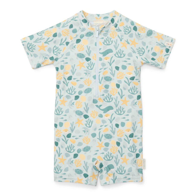 Traje de baño de manga corta Seashells Multicolor | Little Dutch