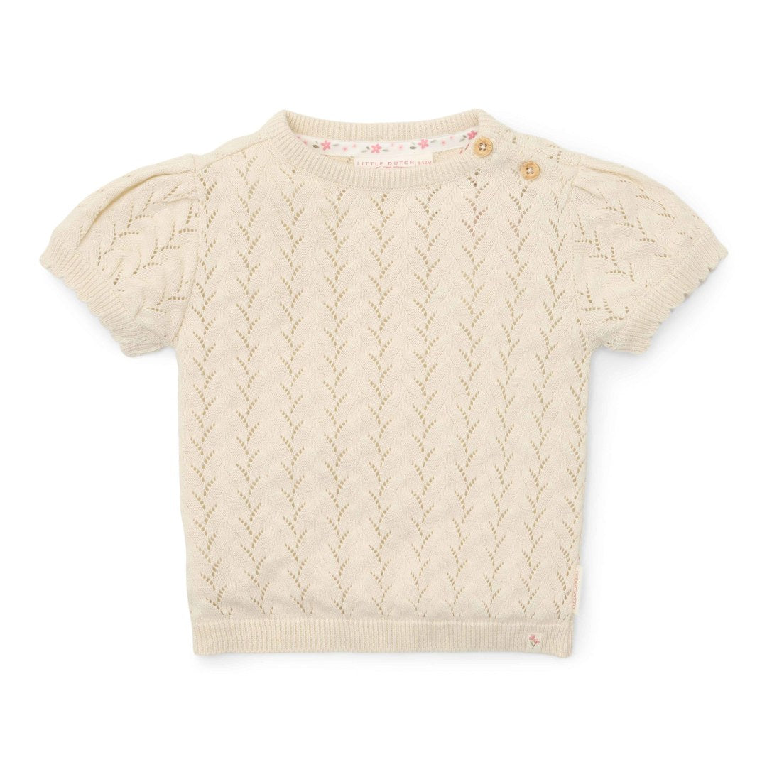 Kurzarm-Strickpullover Creme von Little Dutch – Produktansicht