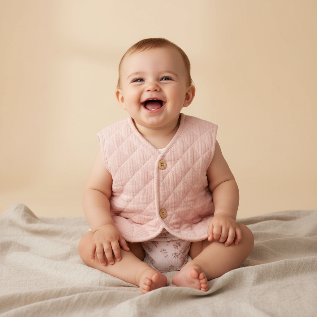 Wendbare Musselinweste Pink/Weiß von Little Dutch – Produktansicht