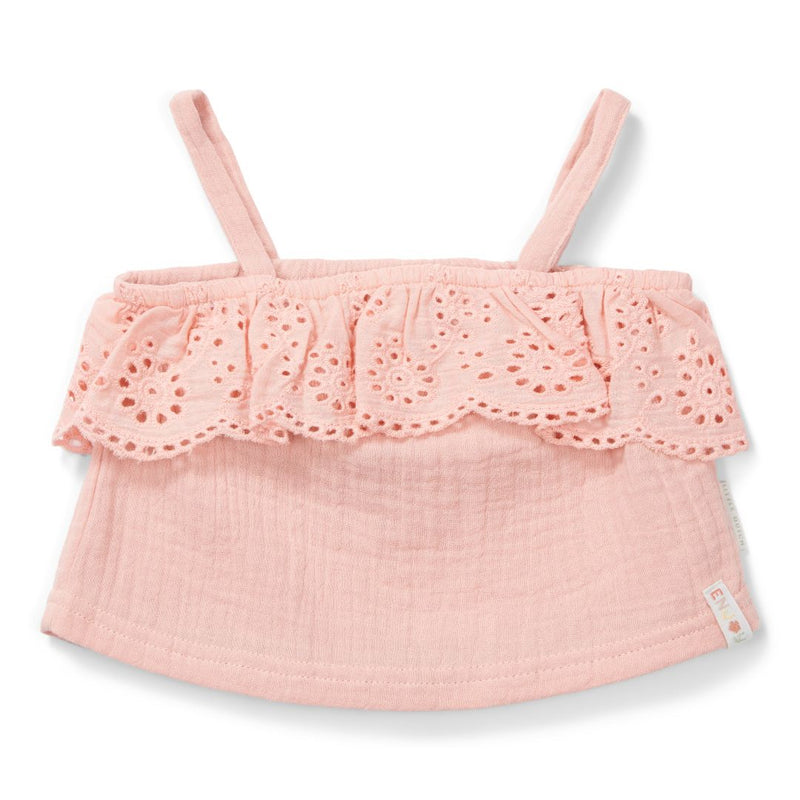 Little Dutch Musselin-Top Flower Pink aus Bio-Baumwolle für Babys und Kinder