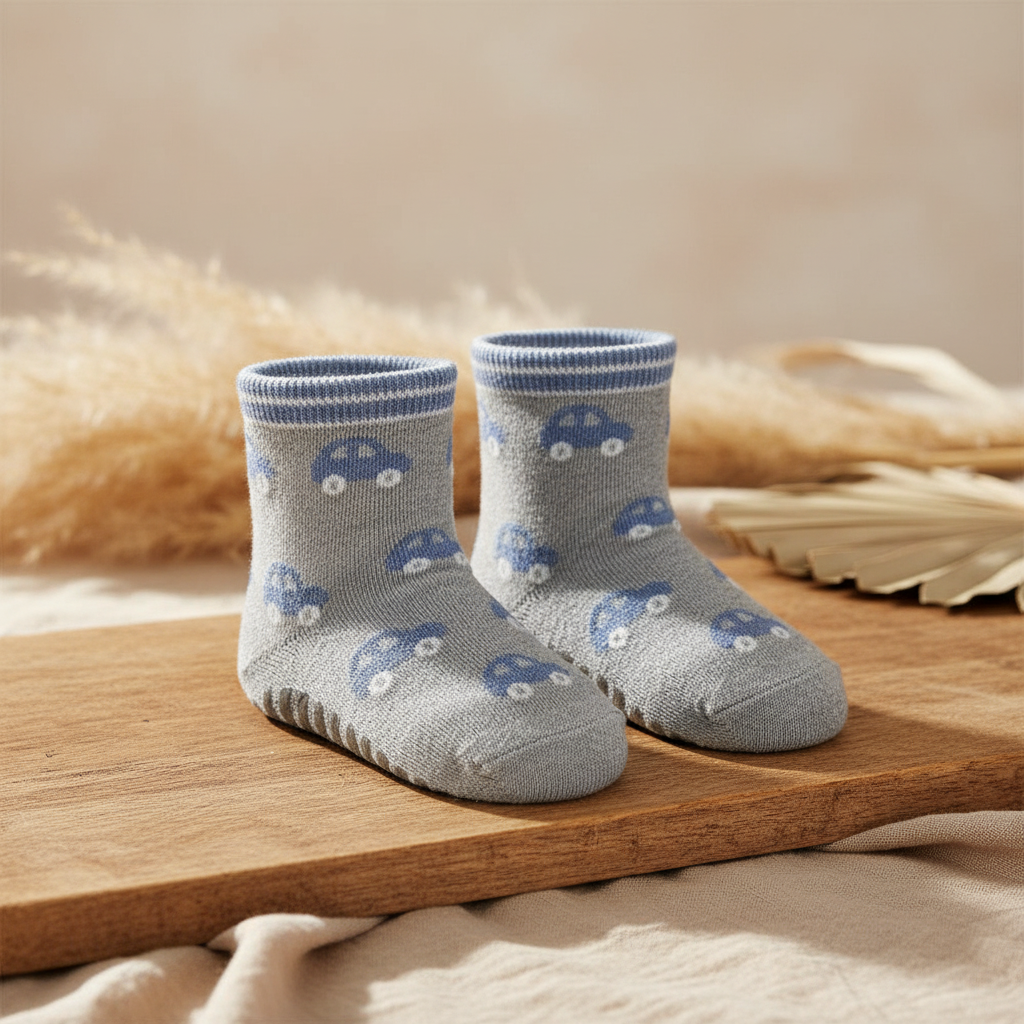 Sterntaler Stoppersocken Fliesen Flitzer AIR Autos – rutschfeste Kindersocken
