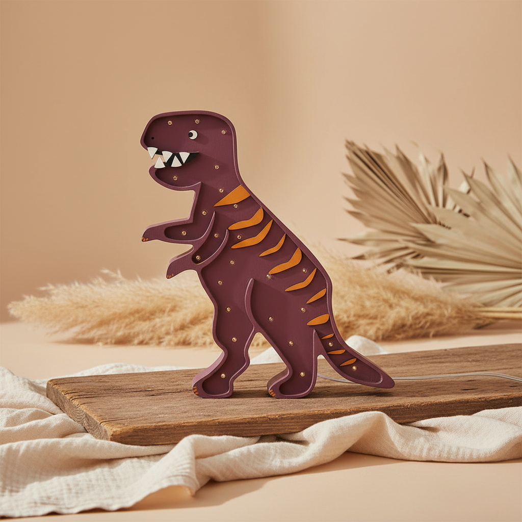 Little Lights Dino T-Rex Lampe Lila Orange