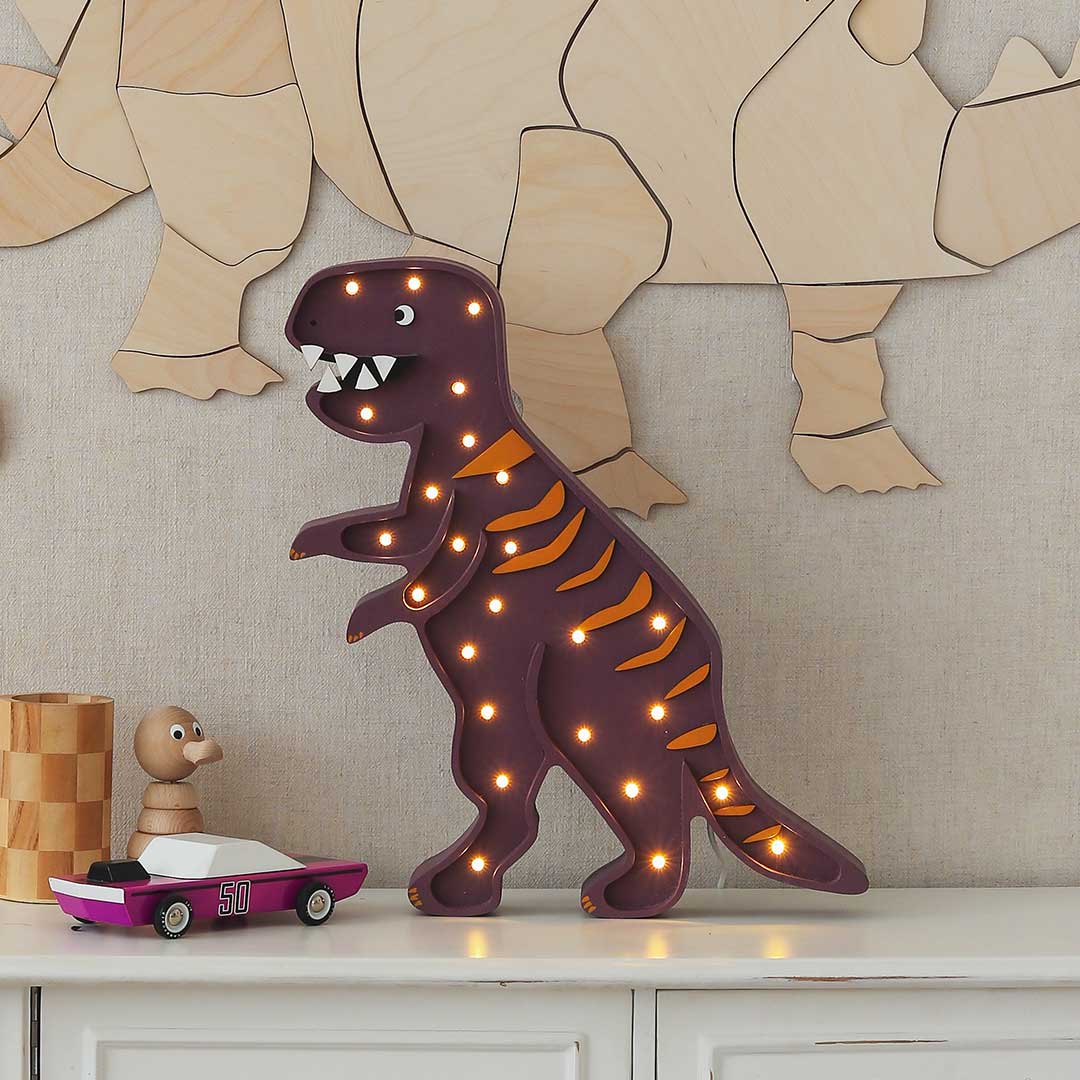 Little Lights Dino T-Rex Lampe Lila Orange