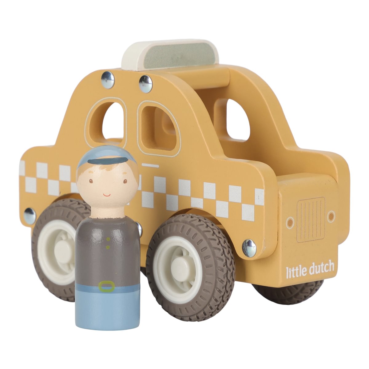 Little Dutch Holz-Taxi mit Gummirädern – Produktansicht