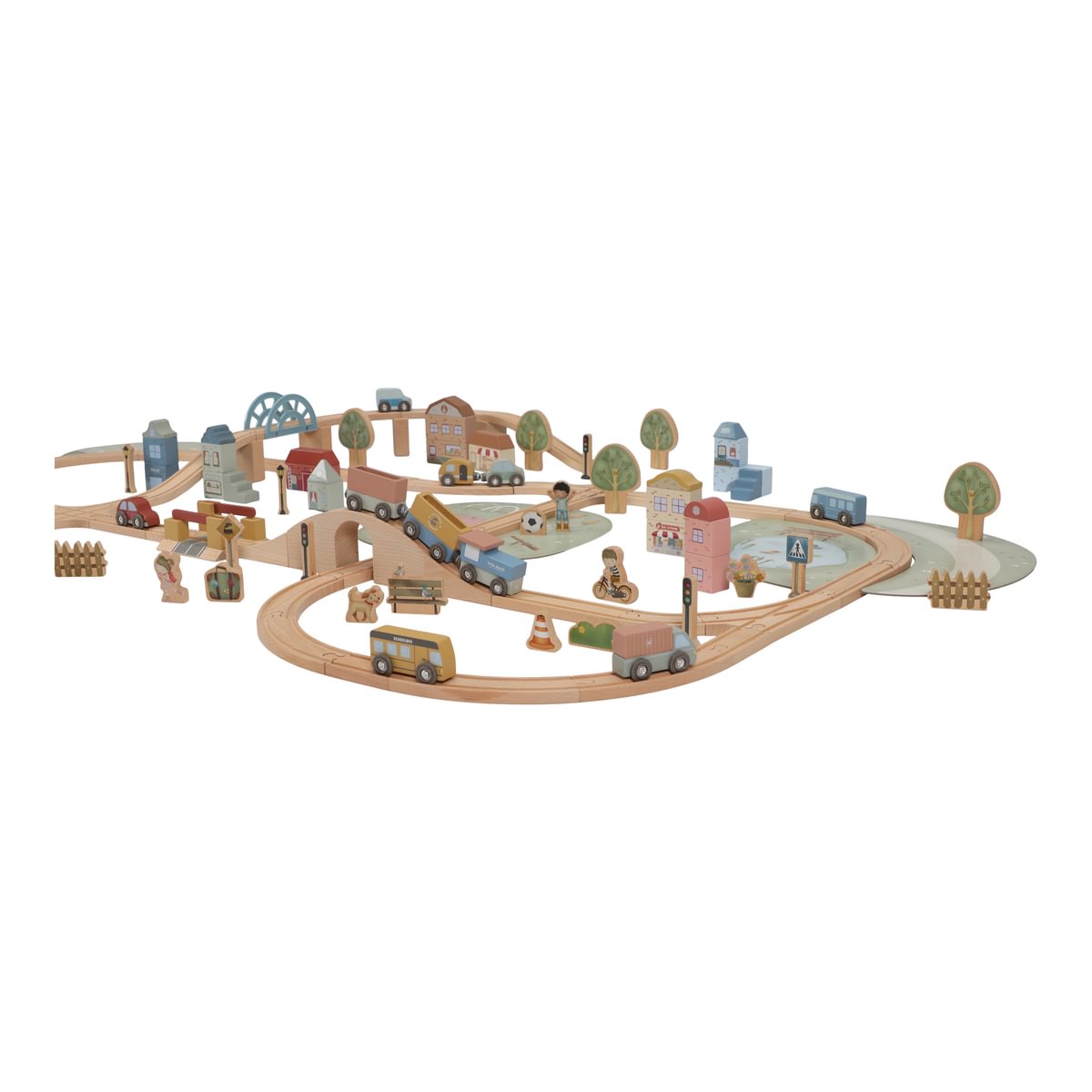 Set de tren de madera XL – 113 piezas | Little Dutch
