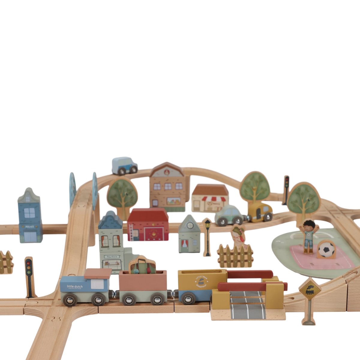Set de tren de madera XL – 113 piezas | Little Dutch