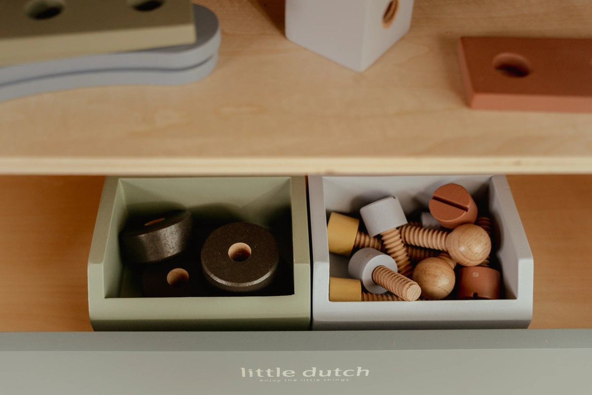 Little Dutch Holz-Werkbank in Blau – Ansicht 2