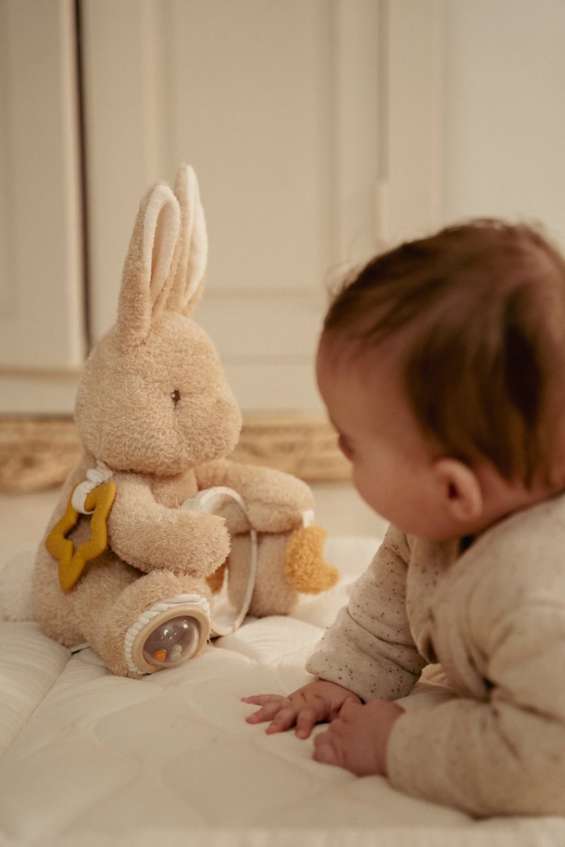 Aktivitätsschmusetier Baby Bunny – Rassel und Fühlelemente