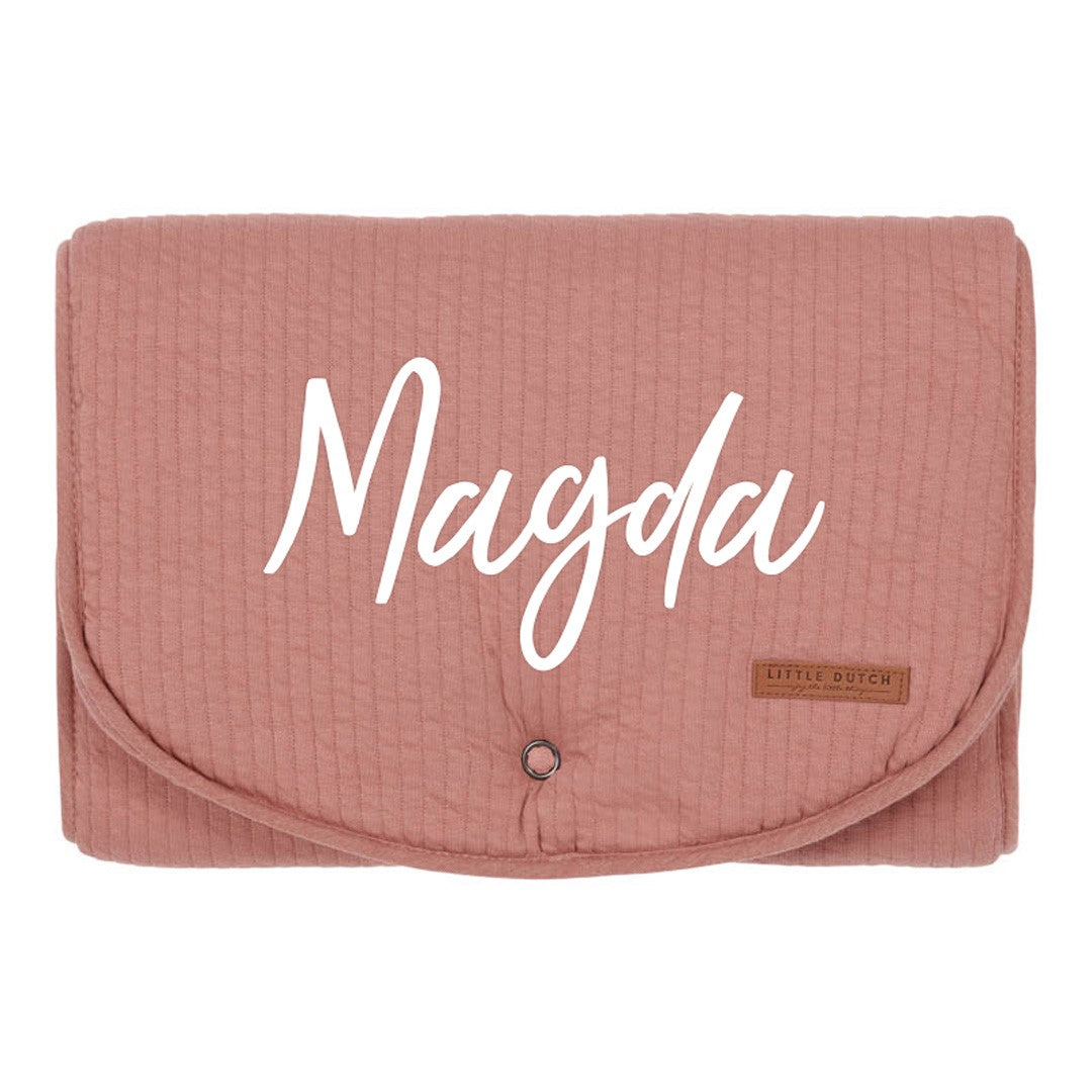 Personalisierbare Wickelunterlage Pure Pink Blush mit Name