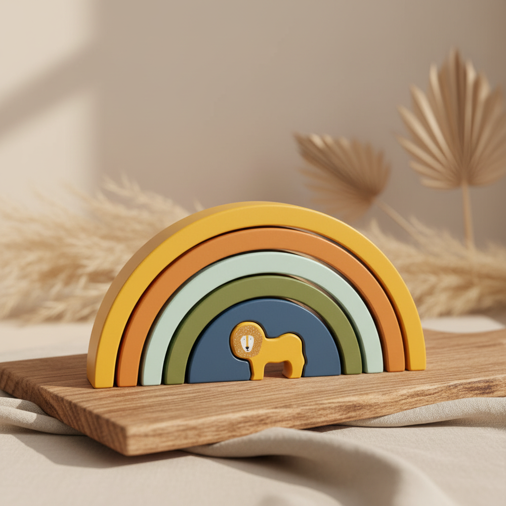 Trixie Regenbogen-Stapelspiel Herr Löwe – Produktansicht