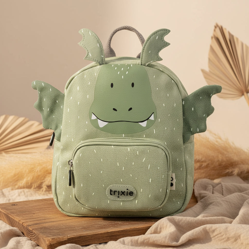 Kleiner Trixie Kinderrucksack Herr Drache mit Drachenmotiv – Rucksack für Kita und Kindergarten