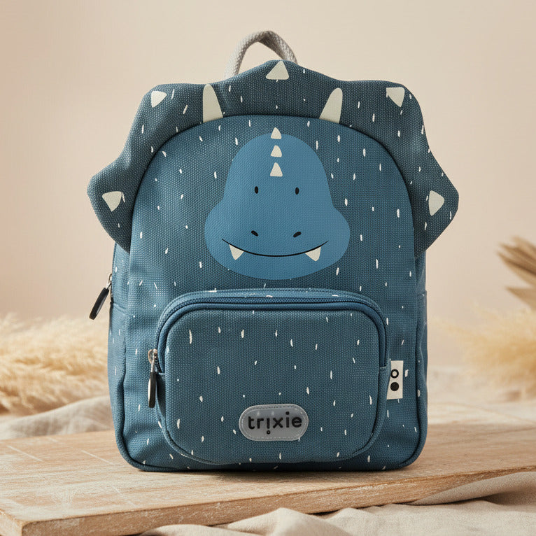 Kleiner Trixie Kinderrucksack Herr Triceratops mit Dino-Motiv – Rucksack für Kita und Kindergarten