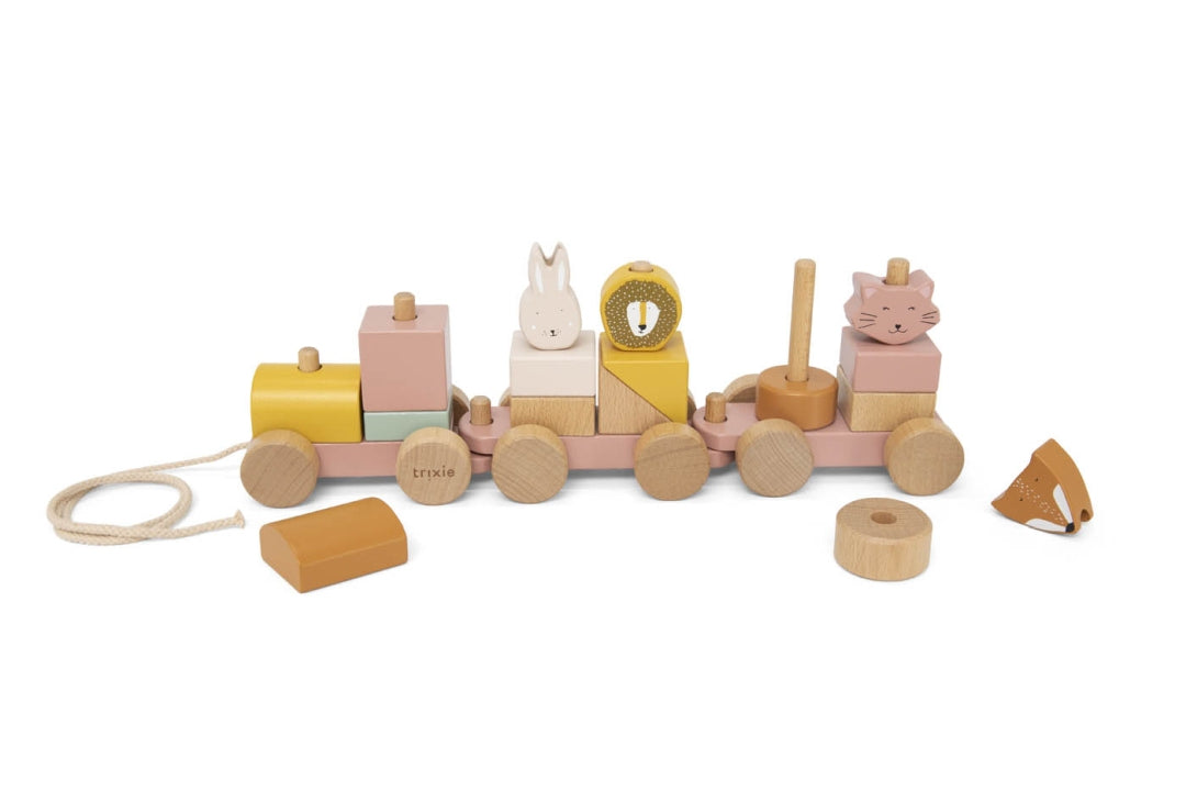 Tren de madera personalizado animales mujer gato – Regalo de bautizo | Schmatzepuffer
