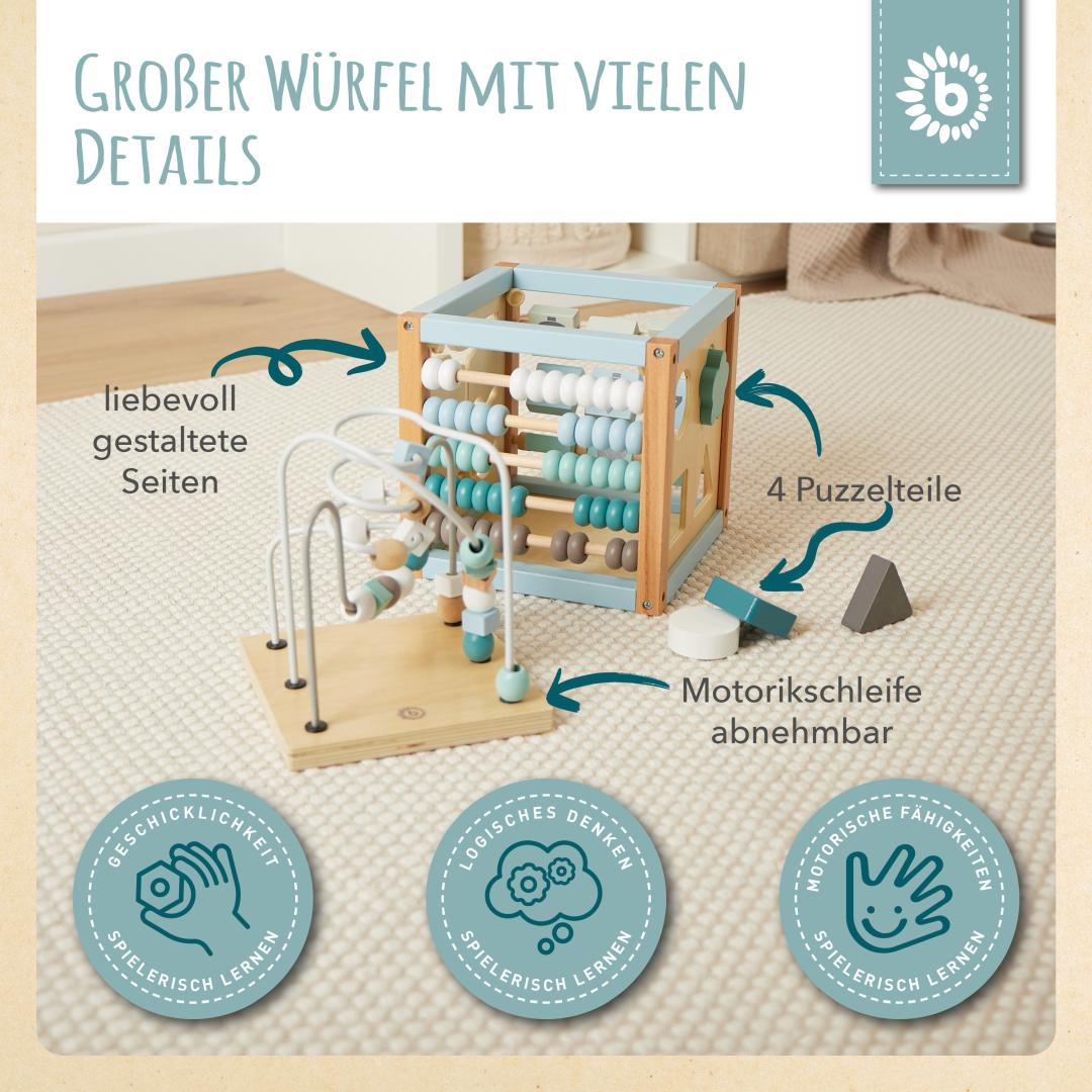 Motorikwürfel Waldtiere aus Holz – personalisierbar | Bieco