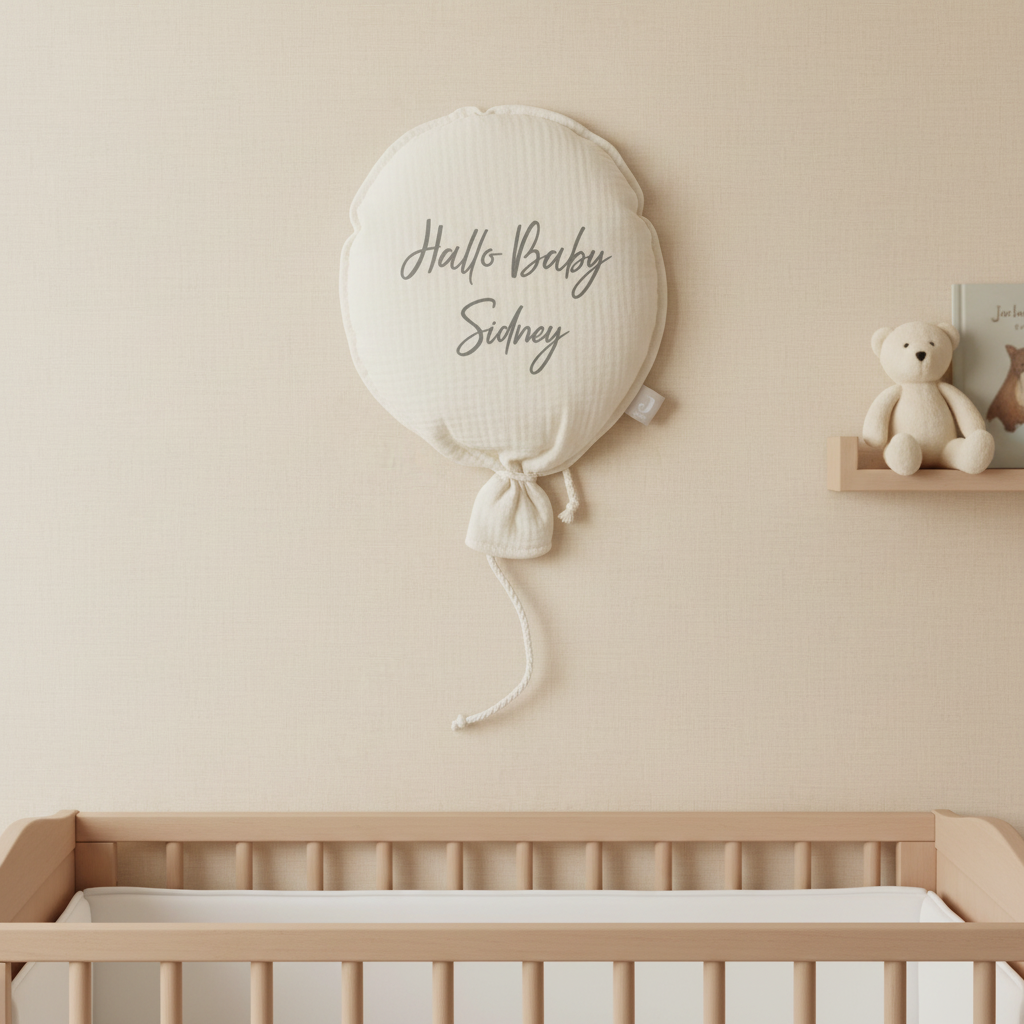 Personalisierbarer Jollein Stoffballon Ivory 25 × 50 cm