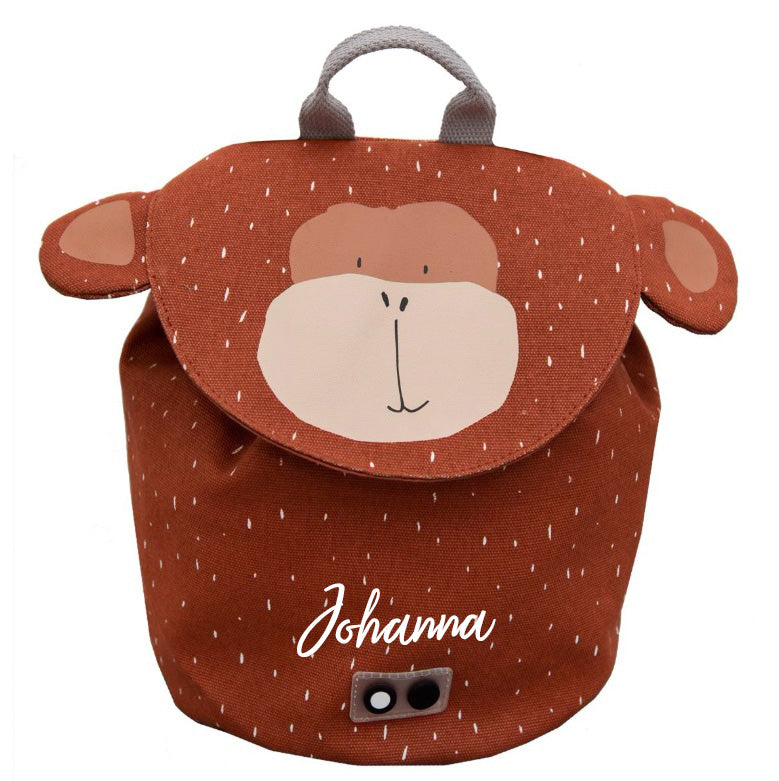 Trixie Mini-Rucksack Herr Affe – Produktansicht mit Tiergesicht