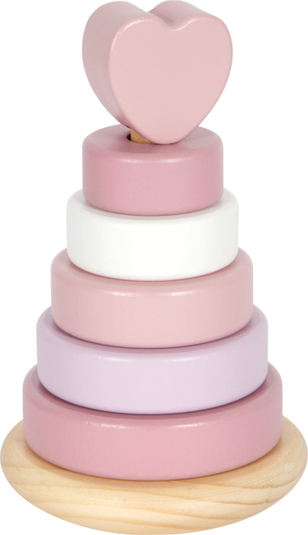 Personalized Birth Stacking Tower with Birth Details – Pink with Heart