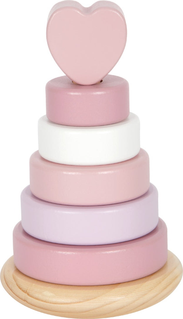 Personalized Birth Stacking Tower with Birth Details – Pink with Heart
